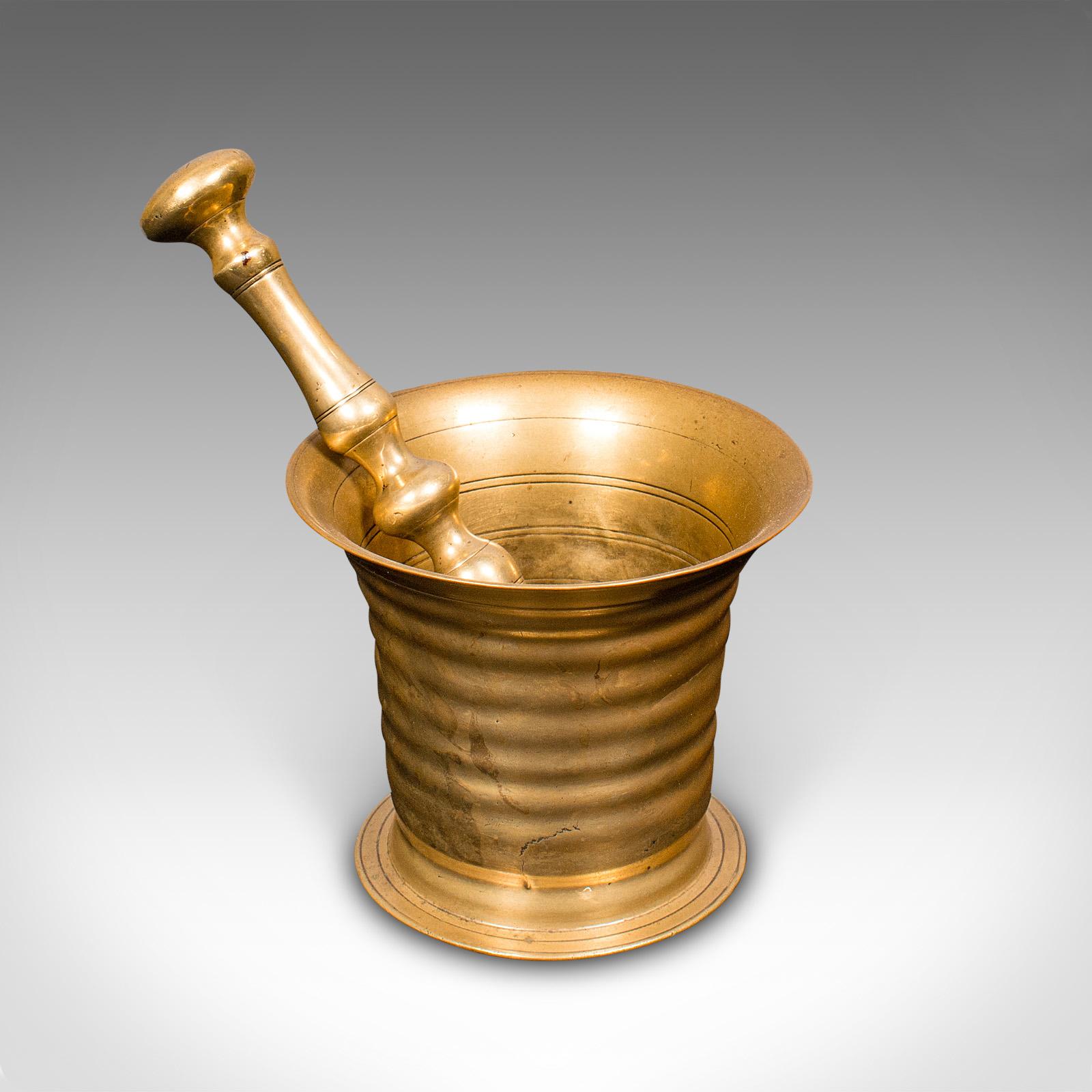 Antique Pestle & Mortar Set, English, Brass, Chemist Shop Instrument, Victorian (1 of 10)