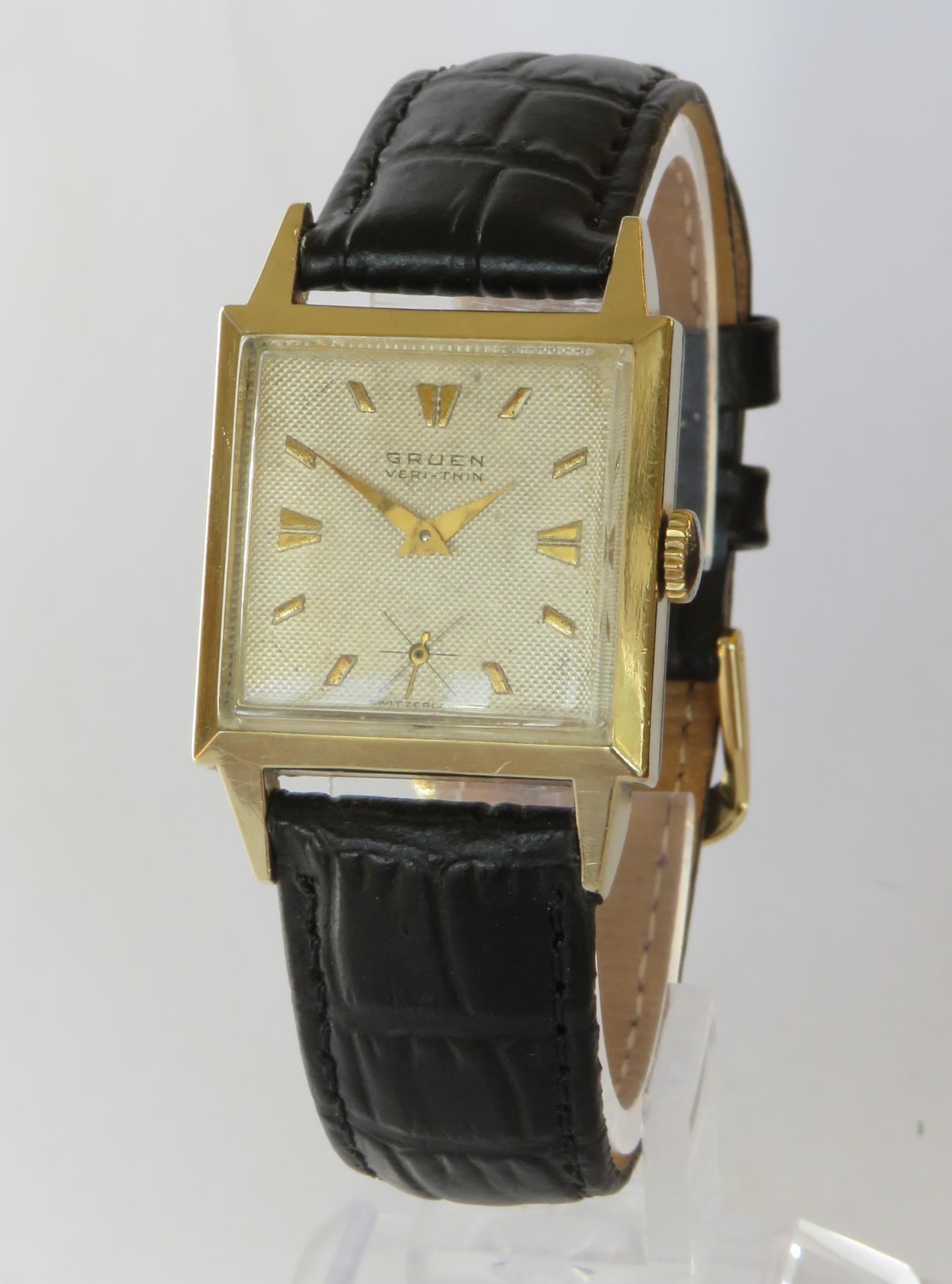 Watch : Gents 1950s Gruen Veri-thin Wrist Watch (1 of 5)