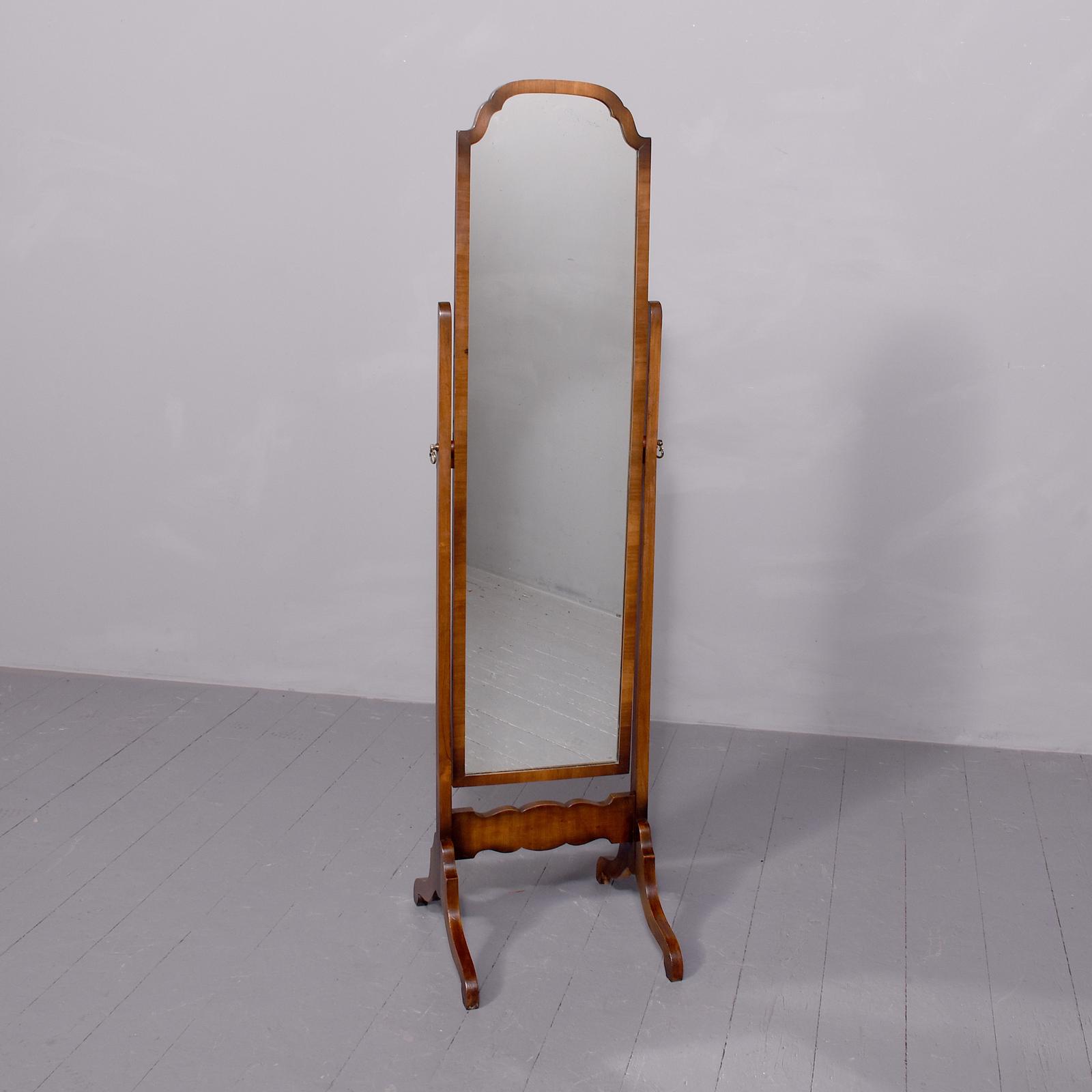 Art Deco Walnut Cheval Dressing Mirror (1 of 6)