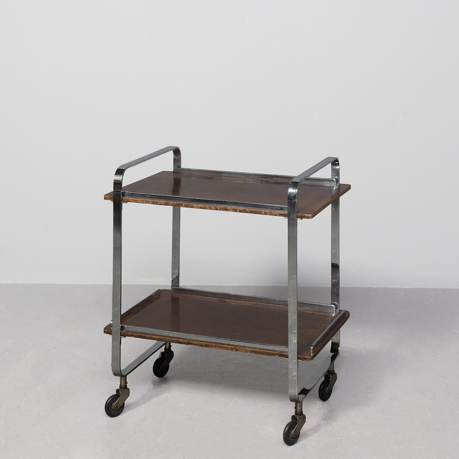 Rare & Stylish Art Deco Chrome & Wood Tea Trolley on Chrome-mounted Castors (1 of 6) Rare & Stylish Art Deco Chrome & Wood Tea Trolley on Chrome-mounted Castors (1 of 6)