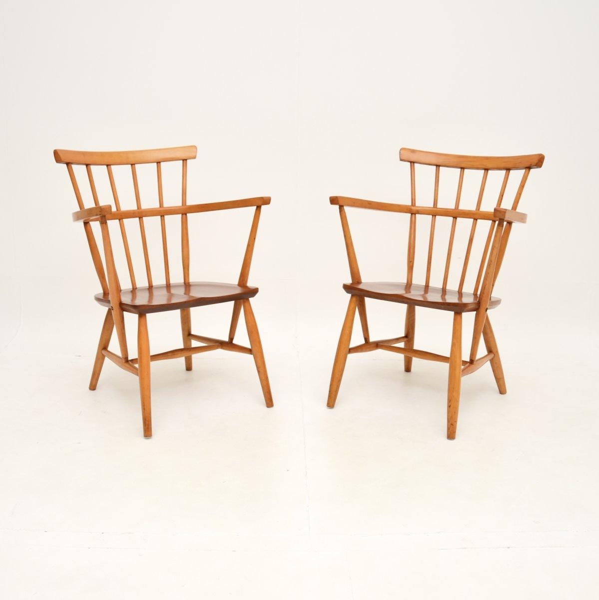 Pair of Danish Vintage Teak Windsor Armchairs (1 of 8)