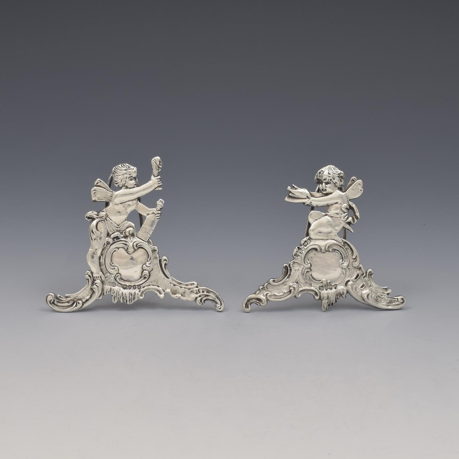 Pair of Novelty Victorian German Silver Fairy / Cherub Menu Holders (1 of 15)
