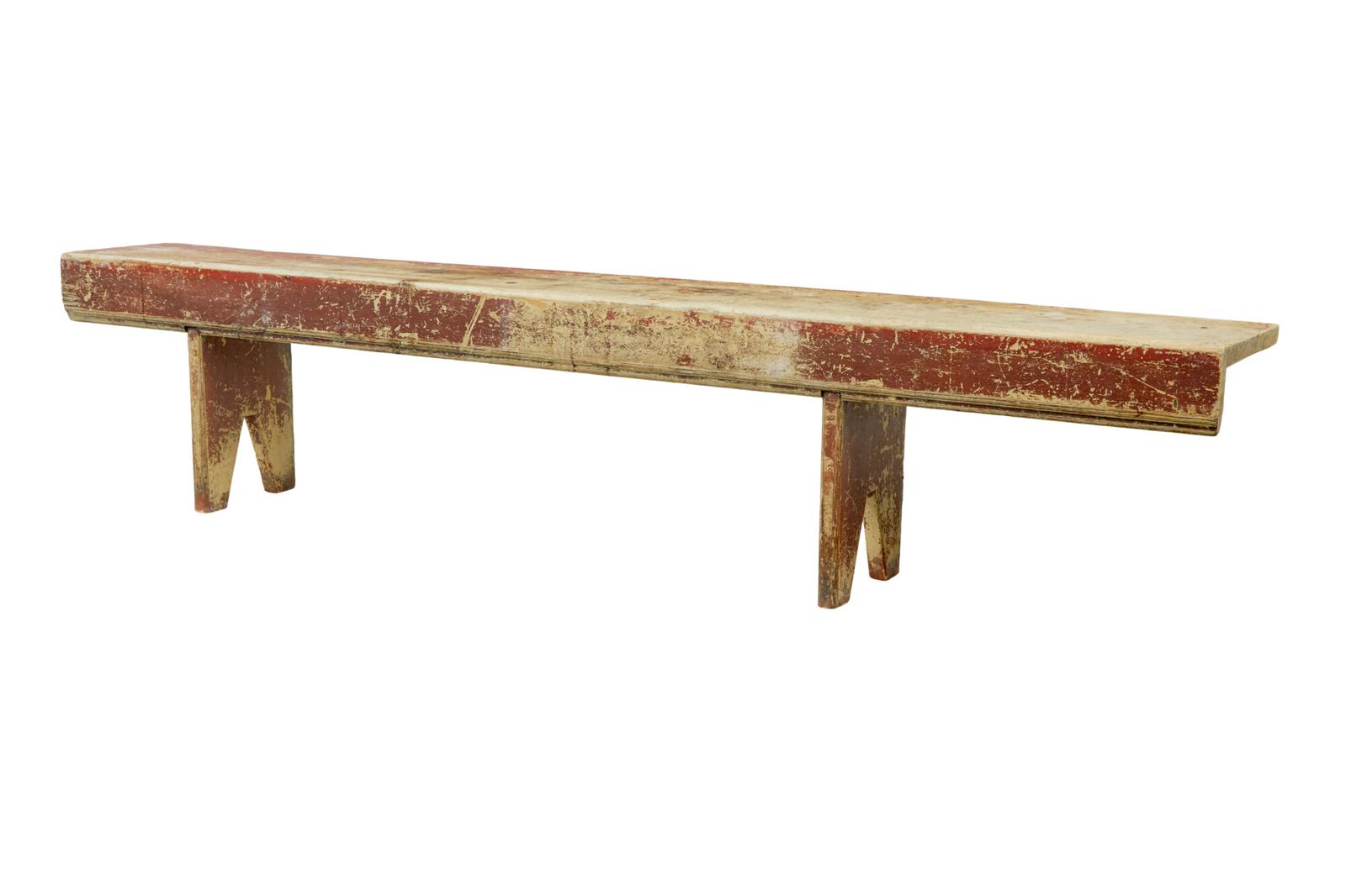 Swedish 19th Century Painted Pine Kitchen Bench (1 of 7)
