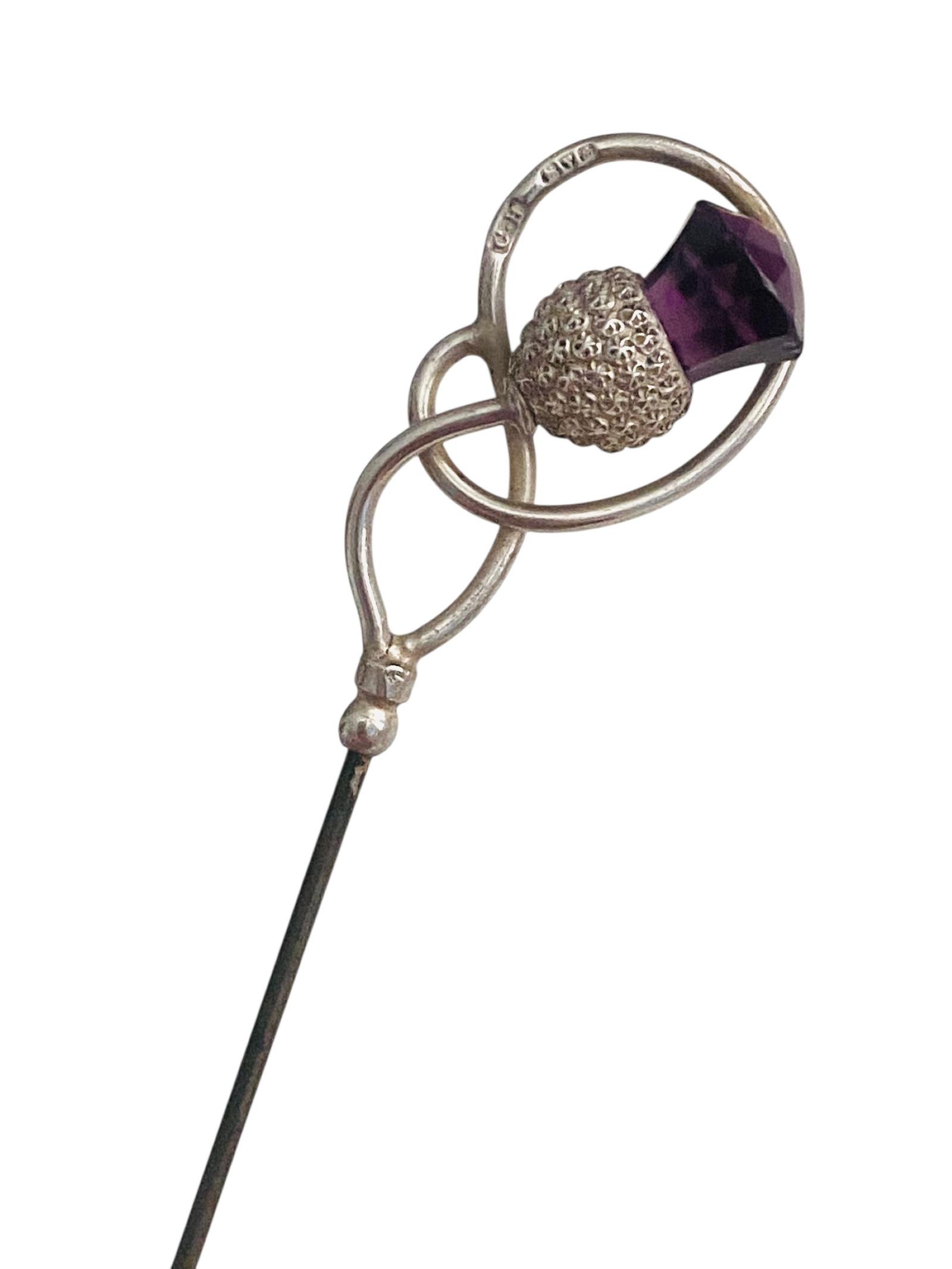 Antique Charles Horner Sterling Silver Amethyst Thistle Hat Pin Chester 1907 (1 of 8) Antique Charles Horner Sterling Silver Amethyst Thistle Hat Pin Chester 1907 (1 of 8)