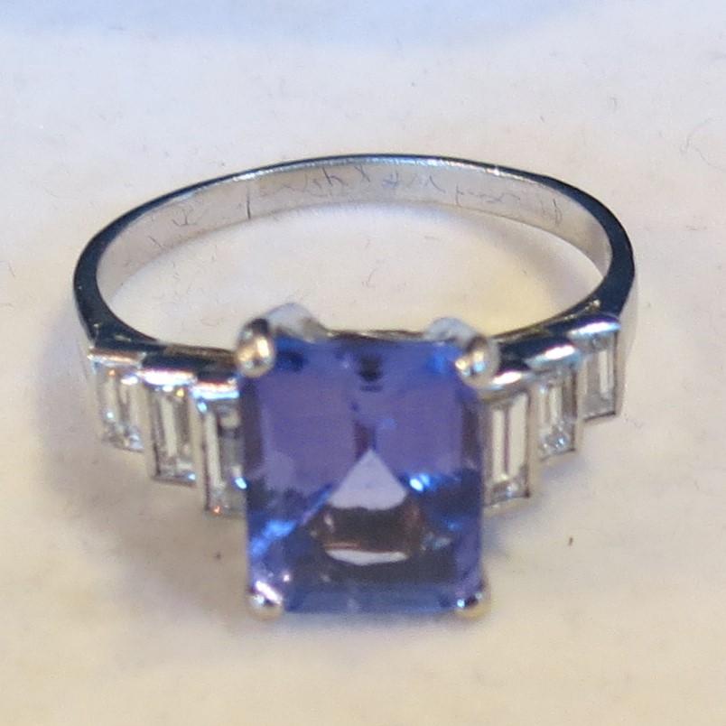 Tanzanite and Platinum Solitaire Ring (1 of 7)