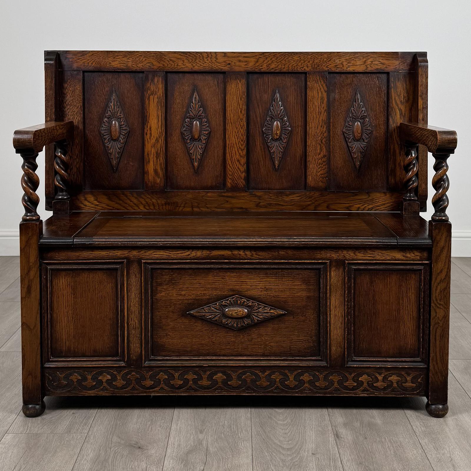 Antique 20th Century Good Quality Monks Bench In Oak (1 of 13) Antique 20th Century Good Quality Monks Bench In Oak (1 of 13)