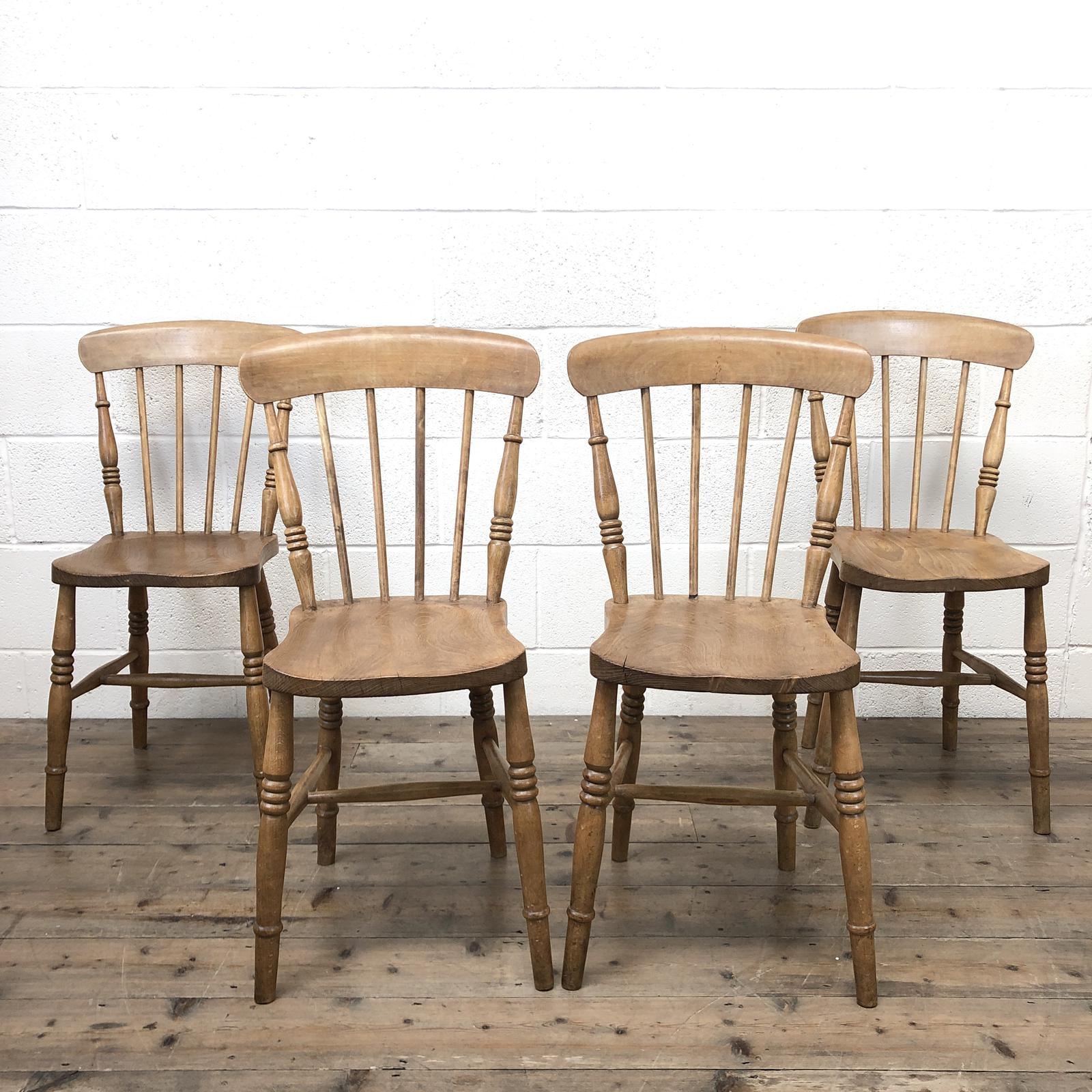 Set of Four Antique Kitchen Chairs (1 of 9) Set of Four Antique Kitchen Chairs (1 of 9)