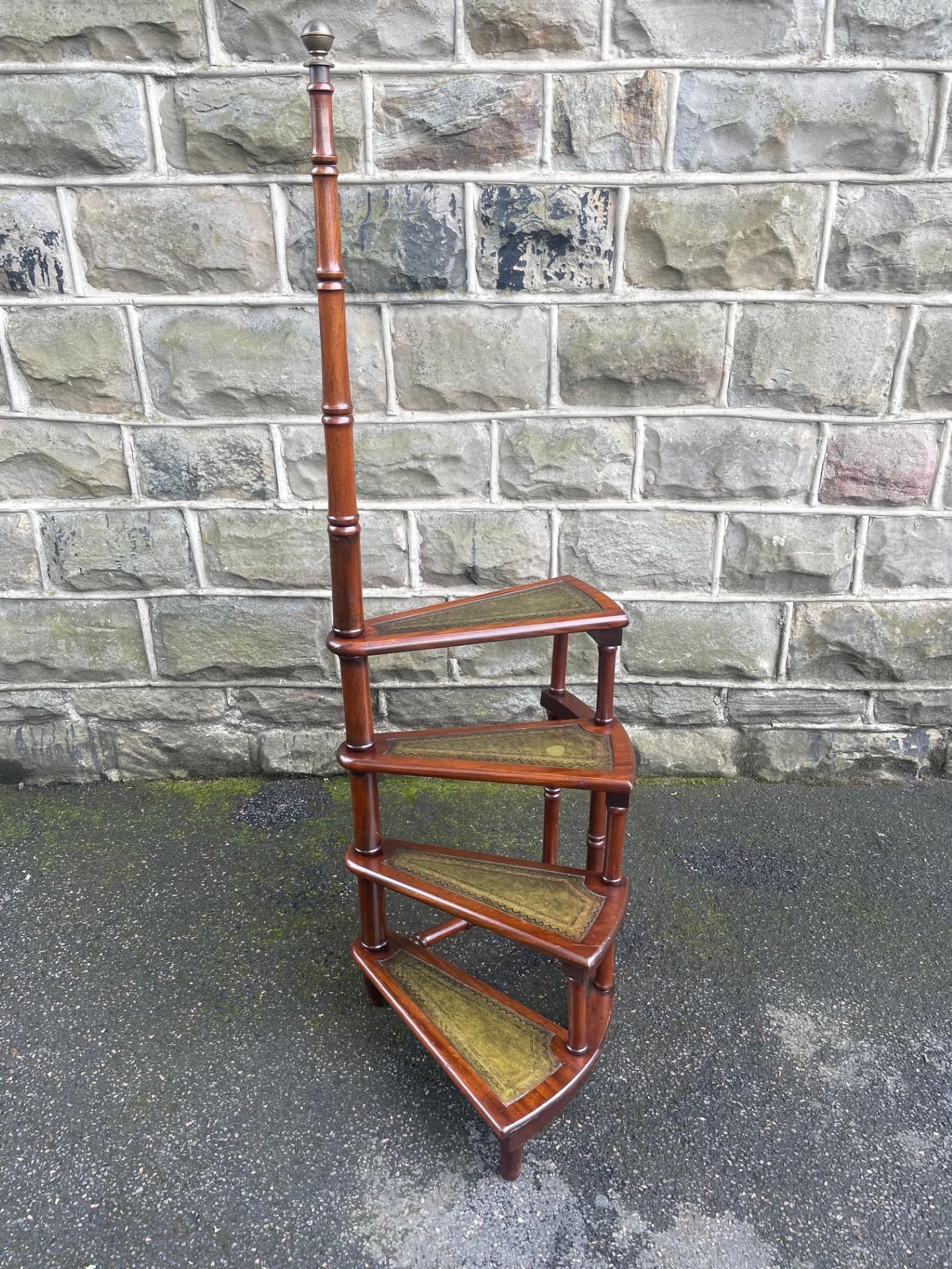 Vintage Mahogany Spiral Library Steps (1 of 8) Vintage Mahogany Spiral Library Steps (1 of 8)