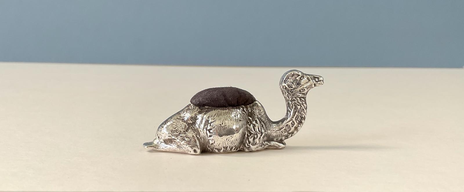 Antique Silver Novelty Pin Cushion - Seated Camel (1 of 5) Antique Silver Novelty Pin Cushion - Seated Camel (1 of 5)