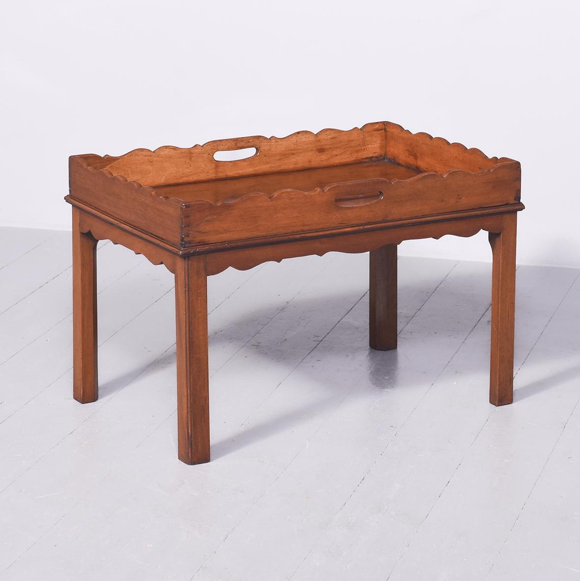 George III Mahogany Butlers Tray on Stand (1 of 6)