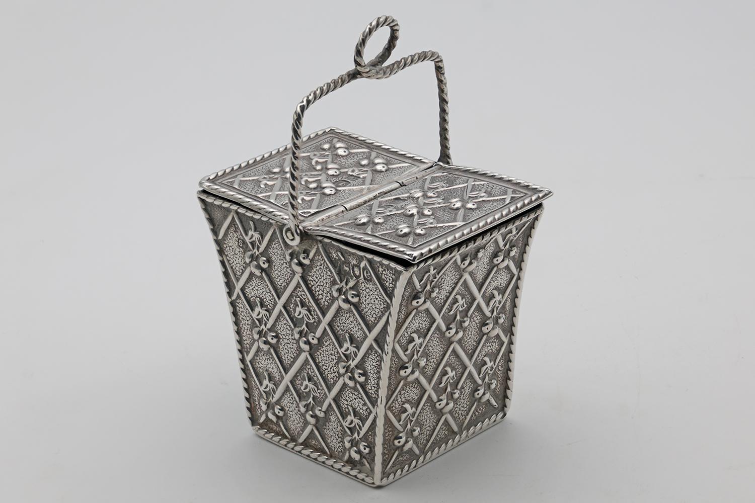 Late Victorian Novelty Silver Basket (1 of 2)