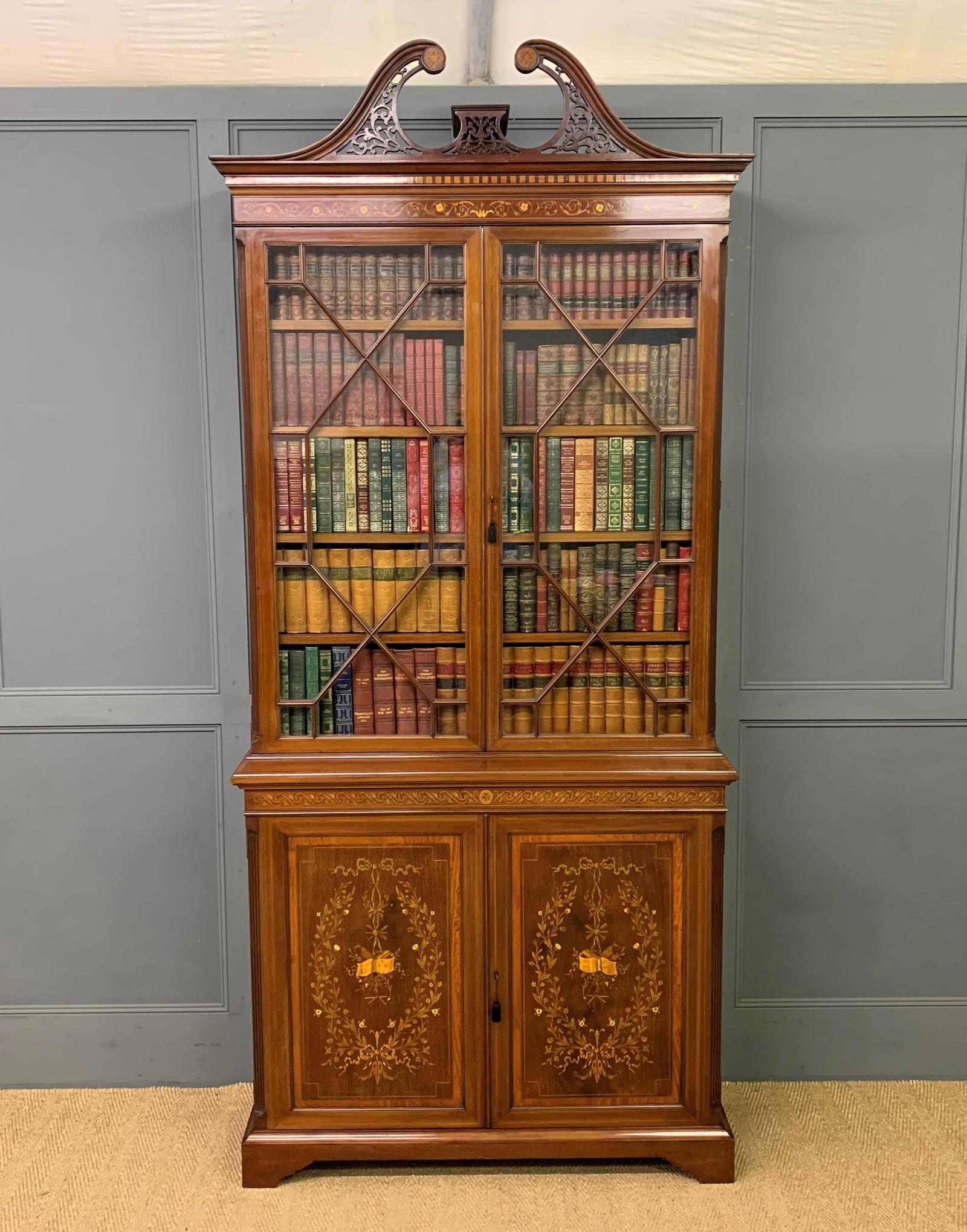 Edwards & Roberts Inlaid Mahogany Bookcase (1 of 21)