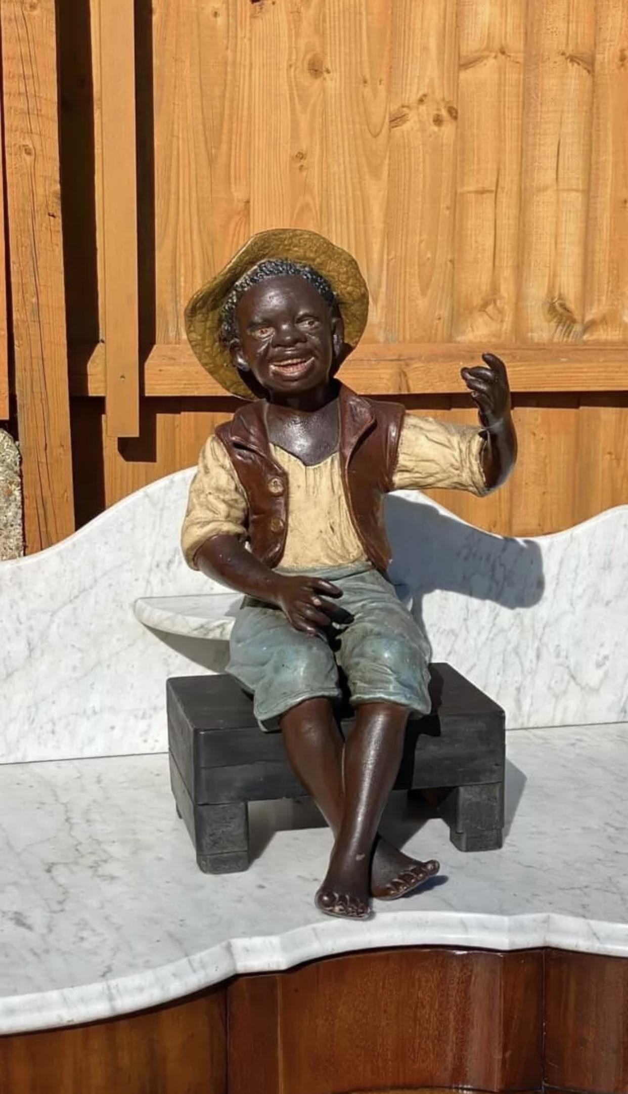 19th Century Large Bretby Terracotta Boy Sitting on Stool (1 of 7) 19th Century Large Bretby Terracotta Boy Sitting on Stool (1 of 7)
