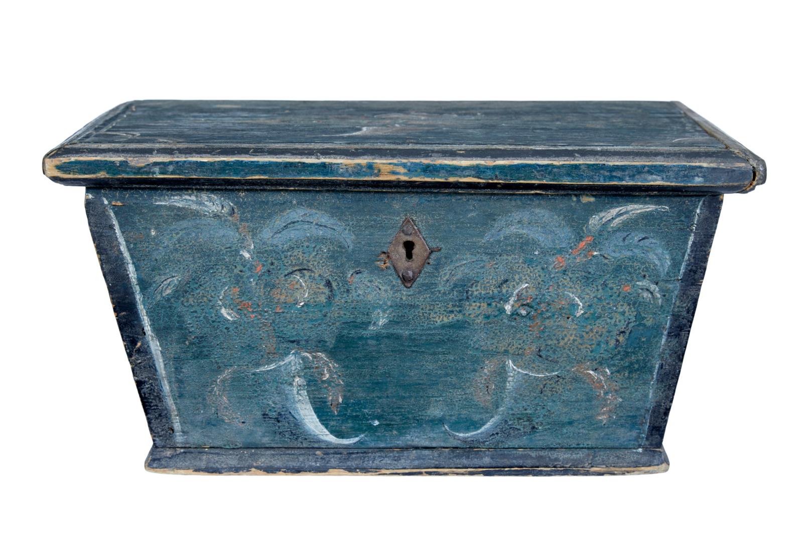 Small 19th Century Original Painted Sarcophagus Box (1 of 8)