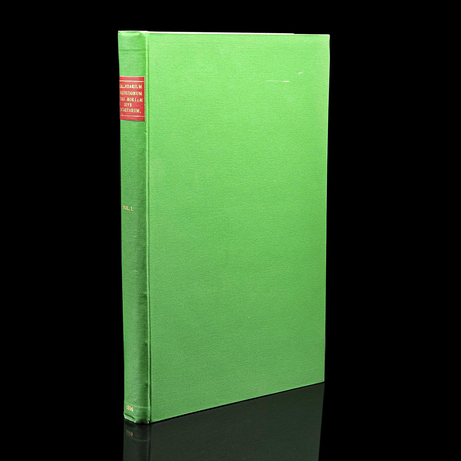 Antique Reference Book, Calendarium Inquisitionum Post Mortem, Latin - Georgian (1 of 12)