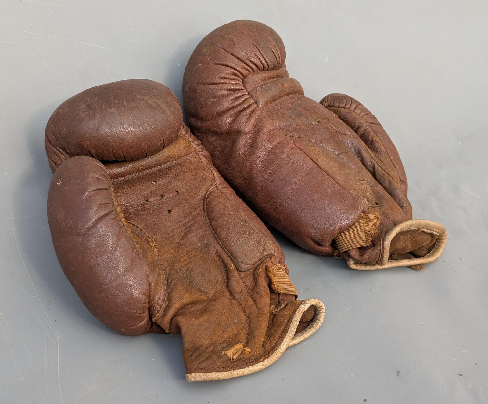 Antique Leather Boxing Gloves, London, Liliwhites (1 of 5) Antique Leather Boxing Gloves, London, Liliwhites (1 of 5)