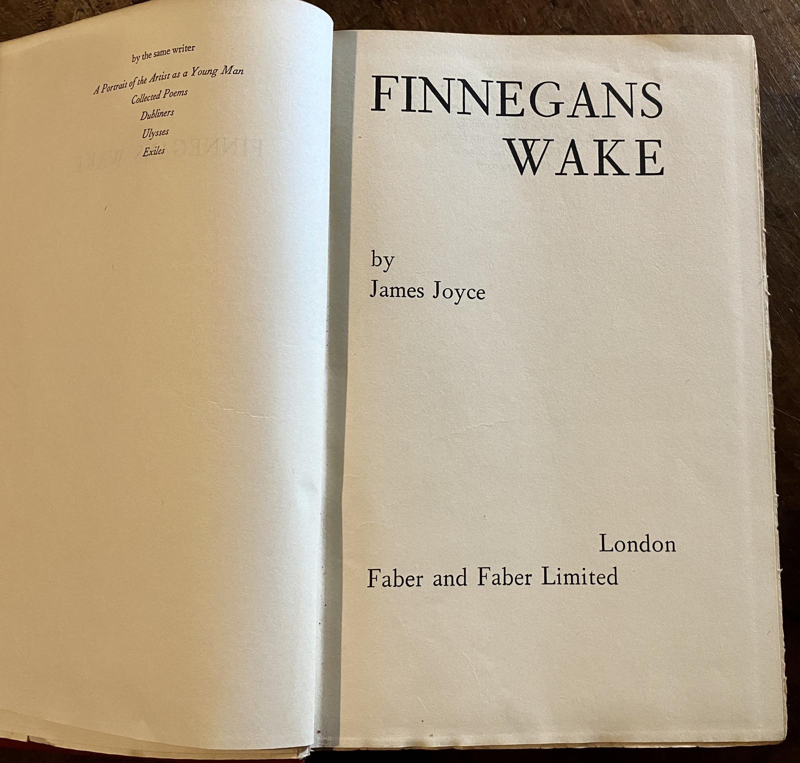 1939 James Joyce Novel Finnegans Wake First Edition First Impression (1 of 3)