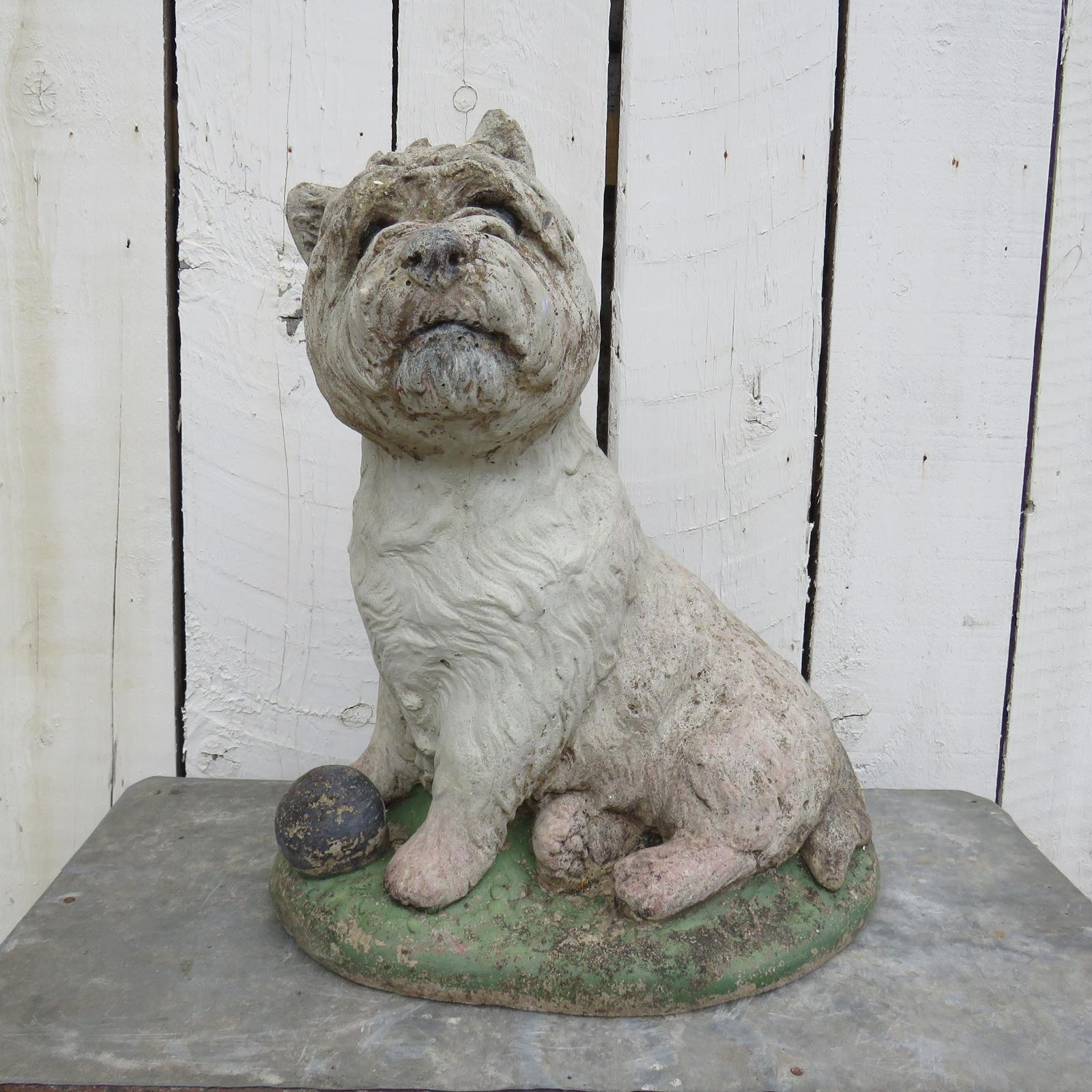 Vintage English Weathered Garden Dog Ornament (1 of 8)