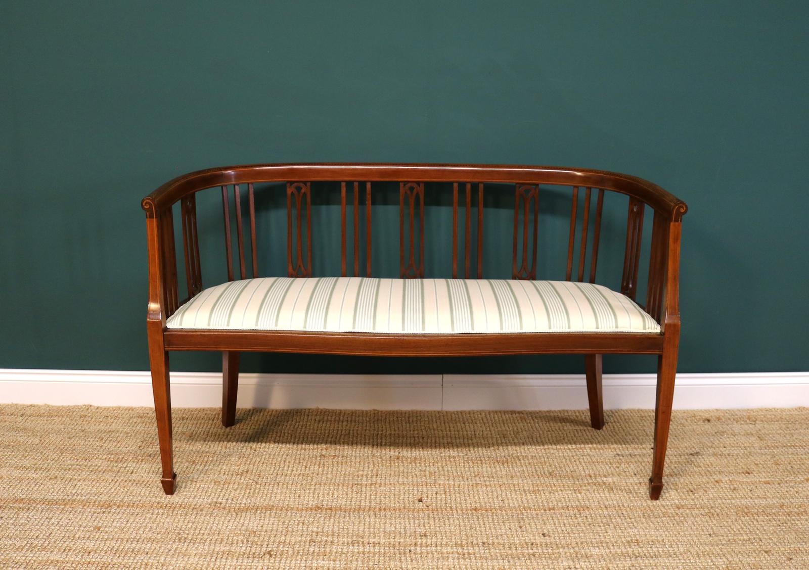 Edwardian Inlaid Mahogany Window Sofa (1 of 12)