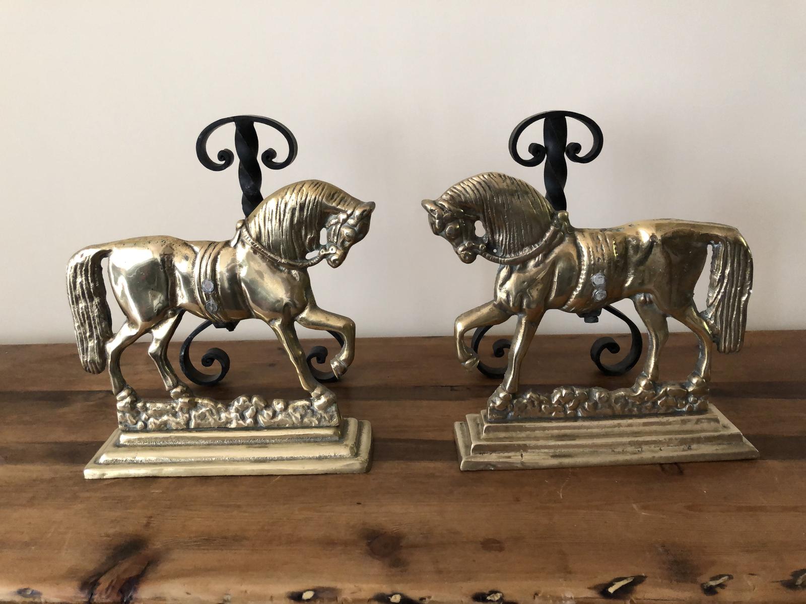 A Pair of Late Victorian Andirons or Fire Iron Supports (1 of 3)