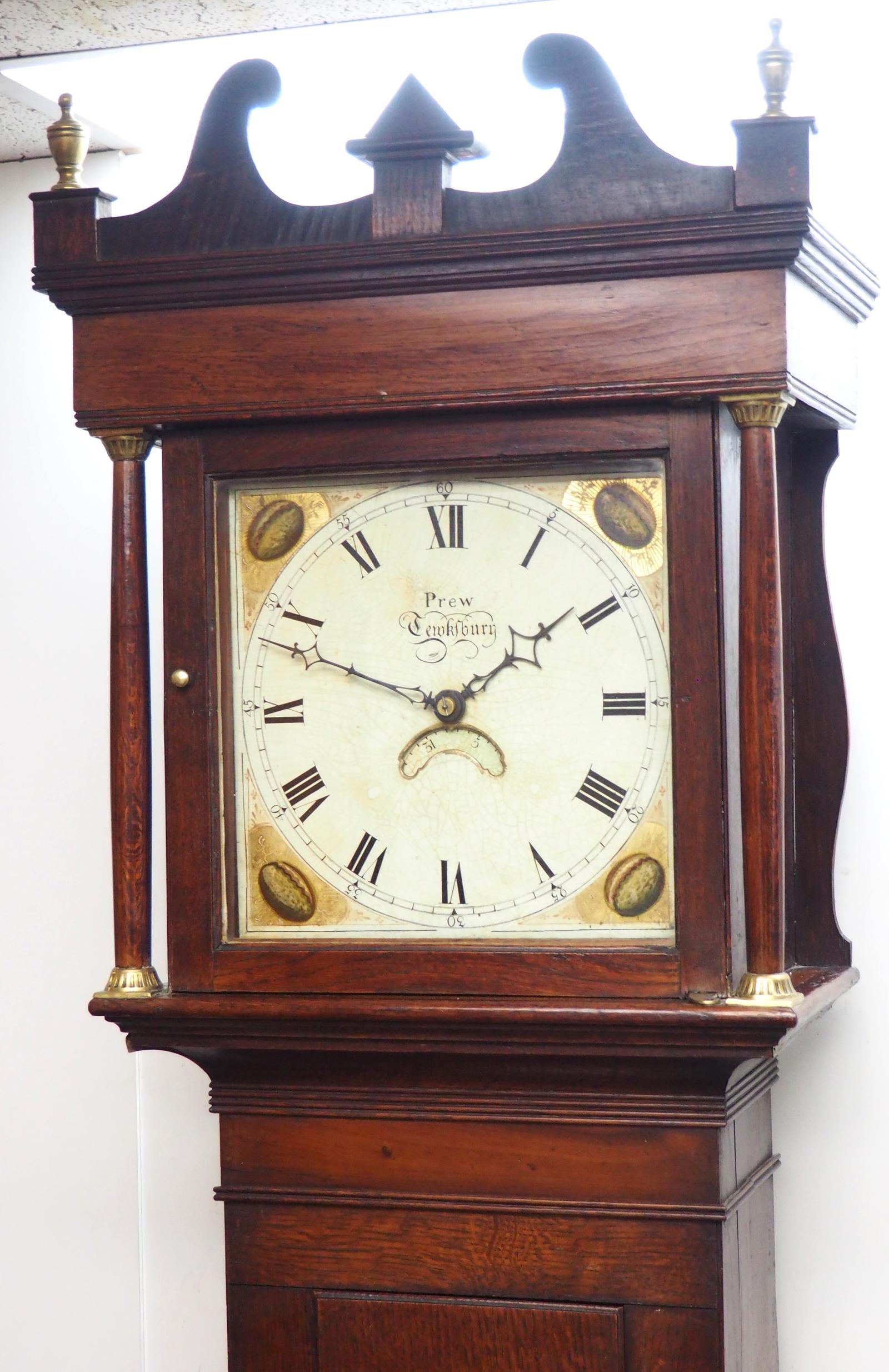 19th Century Longcase Clock Fine English Oak Gloucestershire