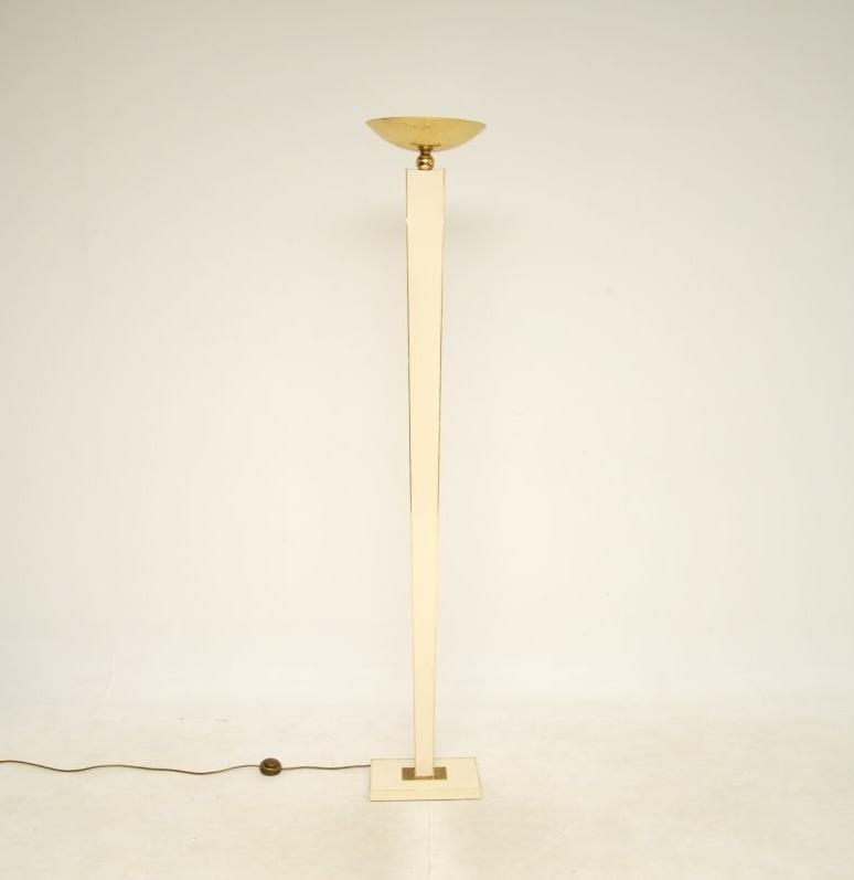 Vintage Italian Cream & Brass Floor Lamp (1 of 4) Vintage Italian Cream & Brass Floor Lamp (1 of 4)