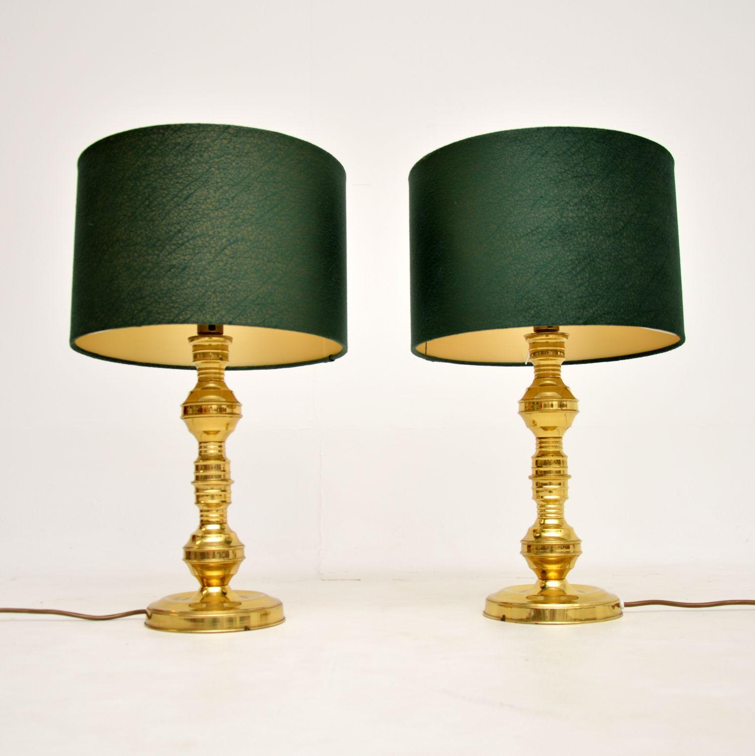 1970s Pair of Vintage Brass Table Lamps (1 of 5)