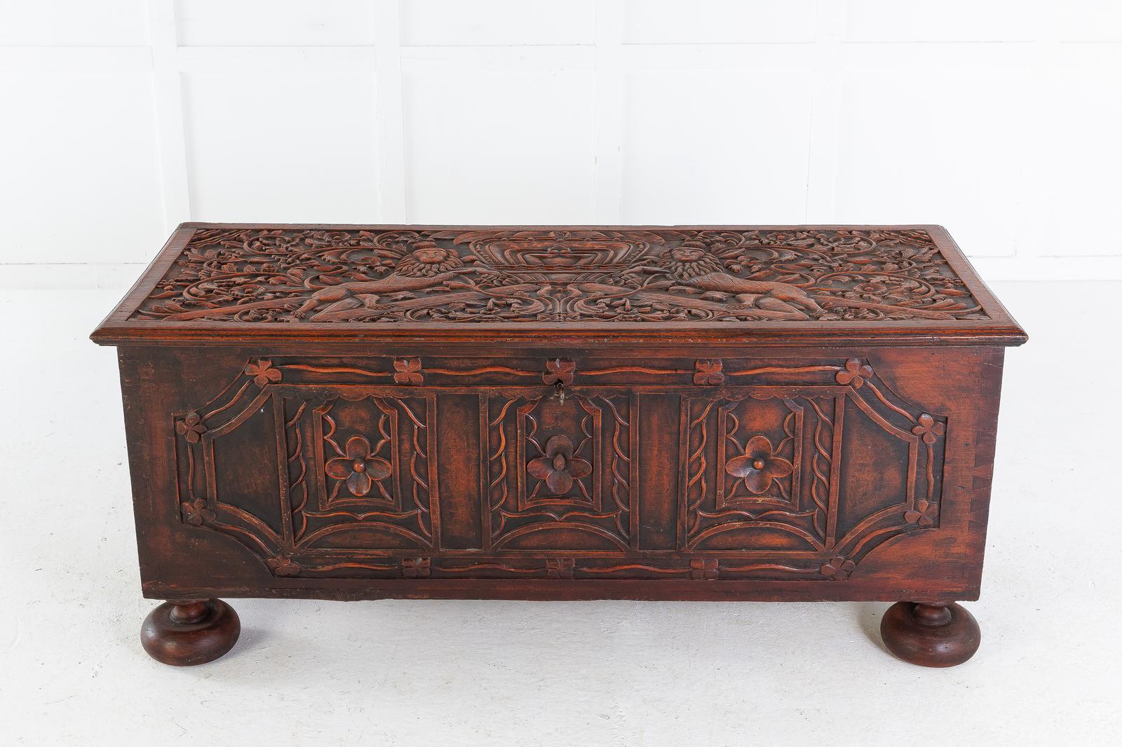 19th Century Hardwood Trunk (1 of 9)