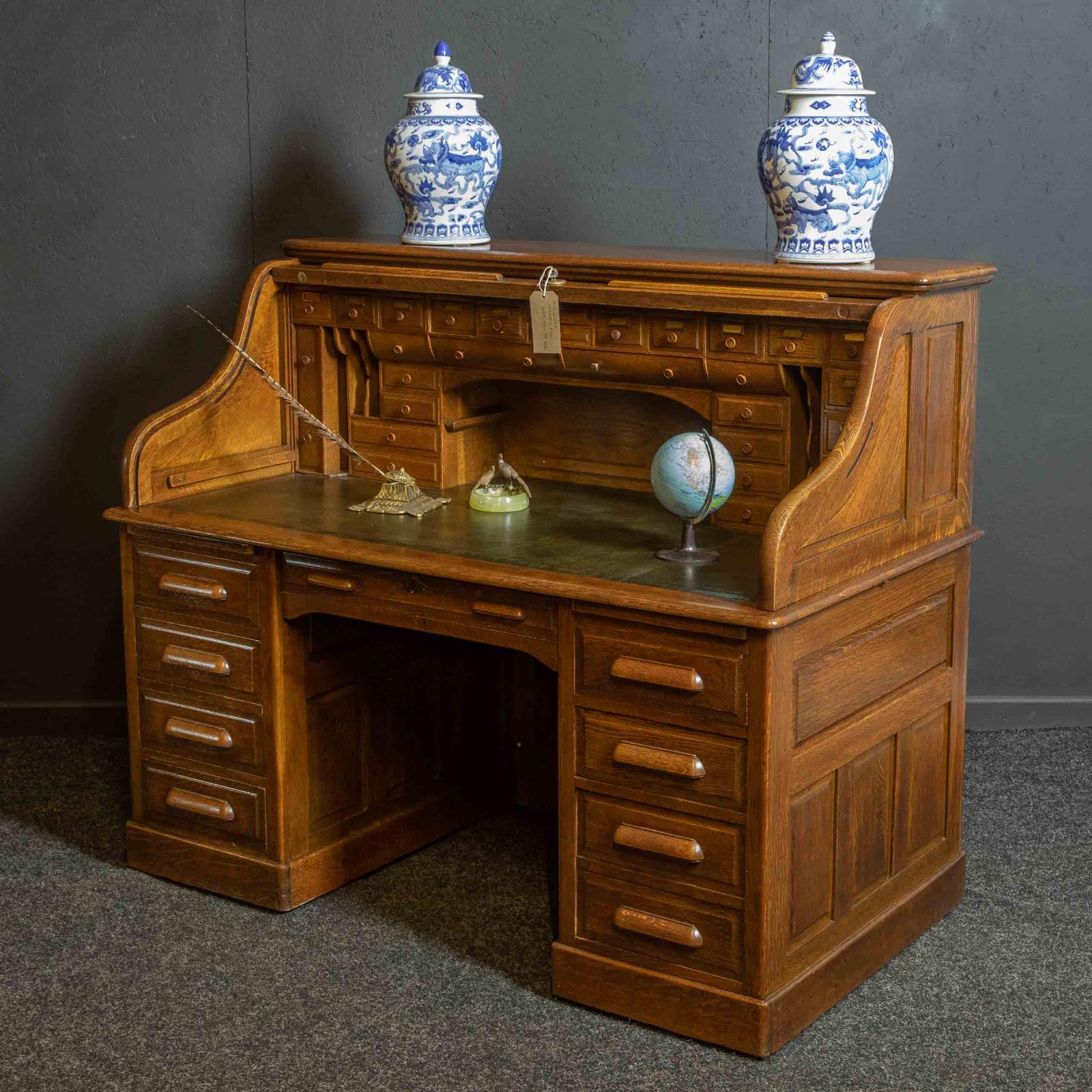 Edwardian Roll Top Desk by Maples of London & Paris (1 of 16)