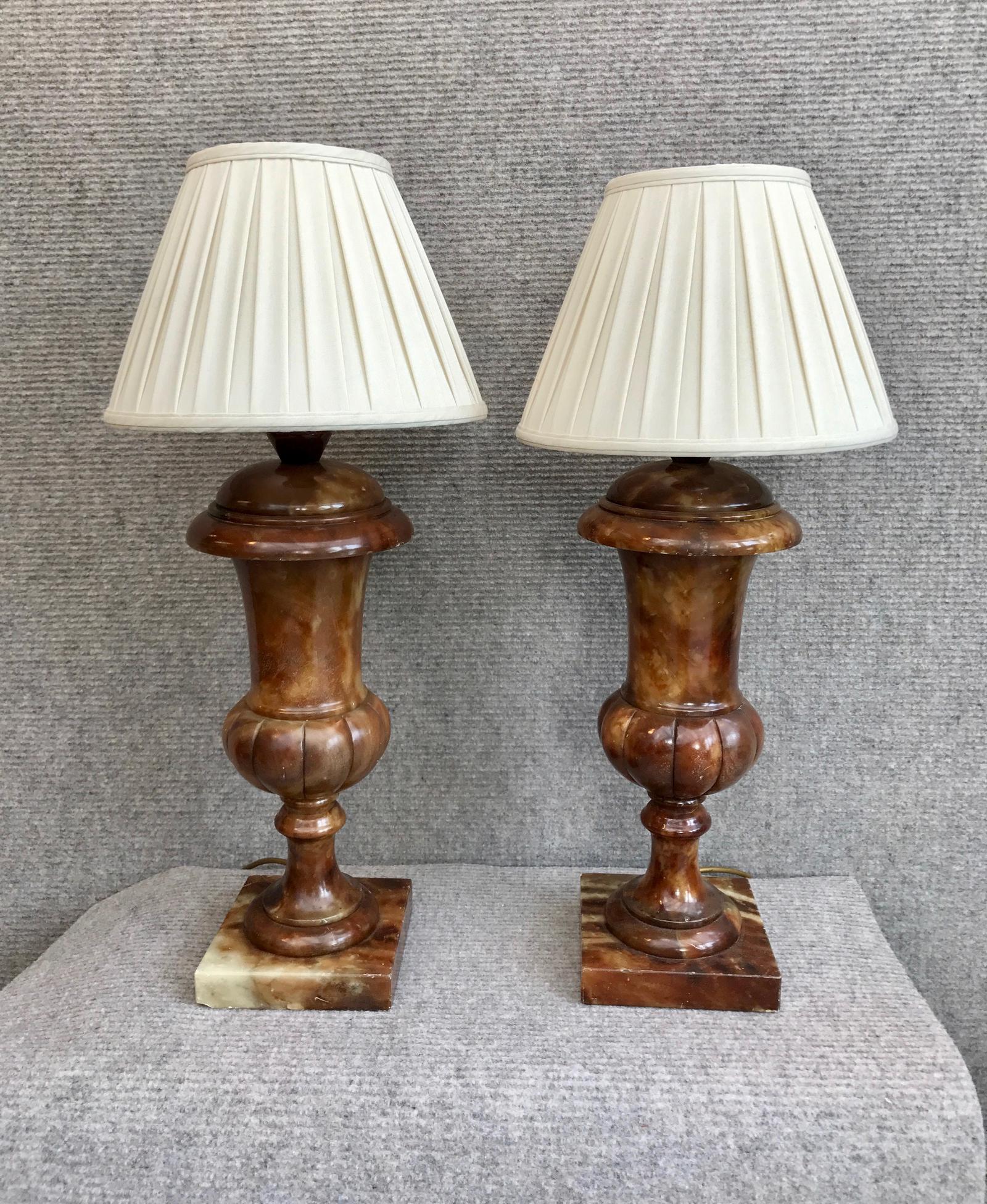 Pair of Onyx Urn Lamps (1 of 7)