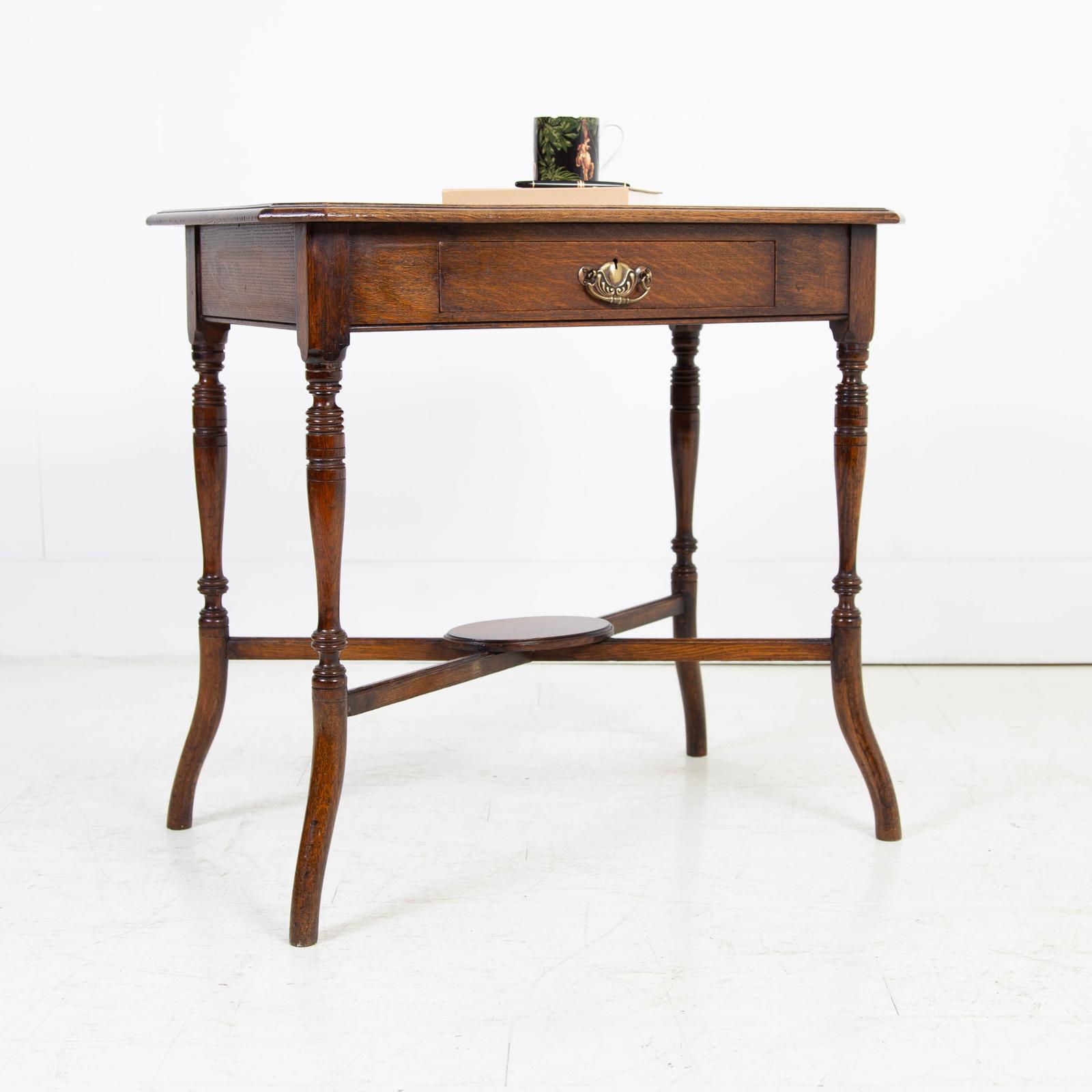 Late 19th Century Oak Desk Side Table (1 of 12) Late 19th Century Oak Desk Side Table (1 of 12)