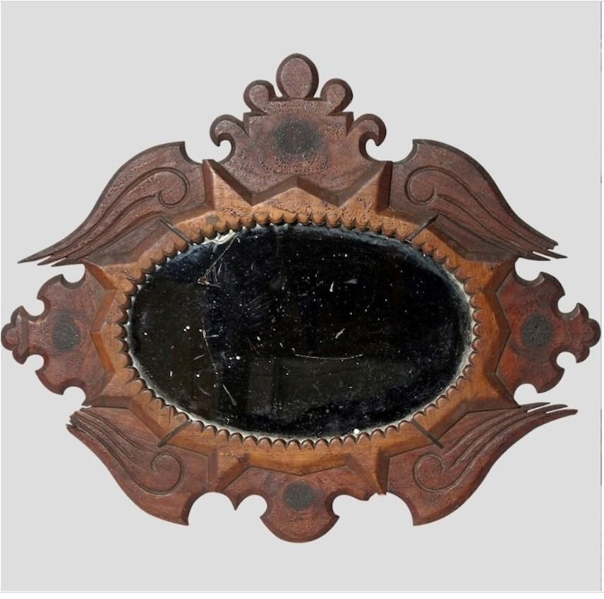 Early 19th Century Napoleonic 'Prisoner-of-War' Oval Mirror (1 of 4)