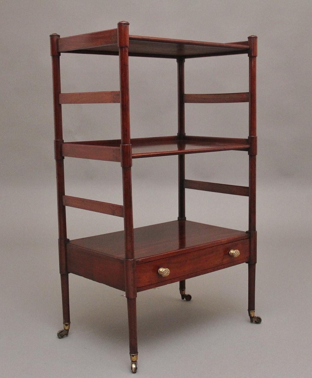 Early 19th Century Three Tier Mahogany Side Table (1 of 9)