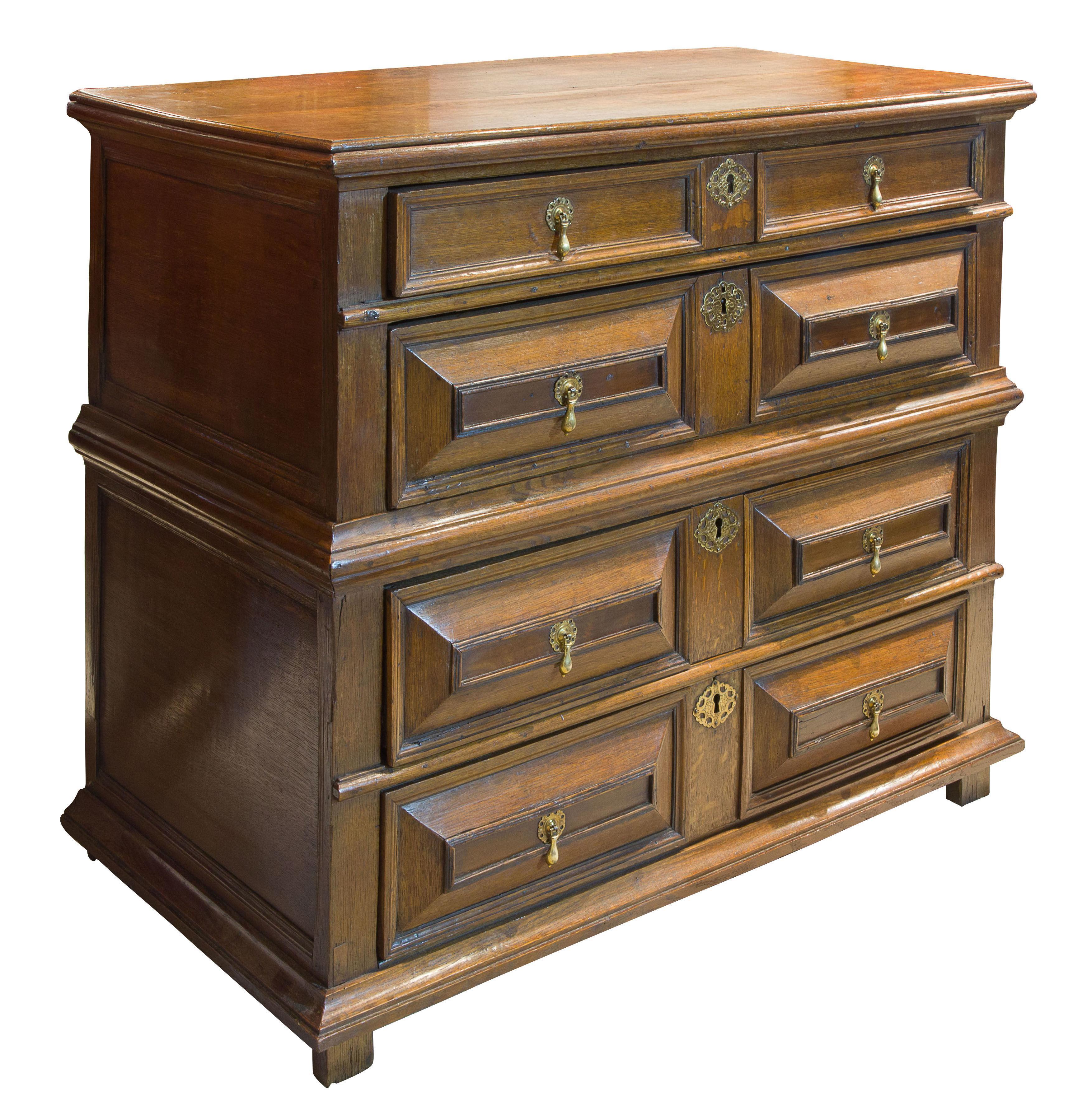 An early 18thCentury two part Oak Chest of Drawers (1 of 1)