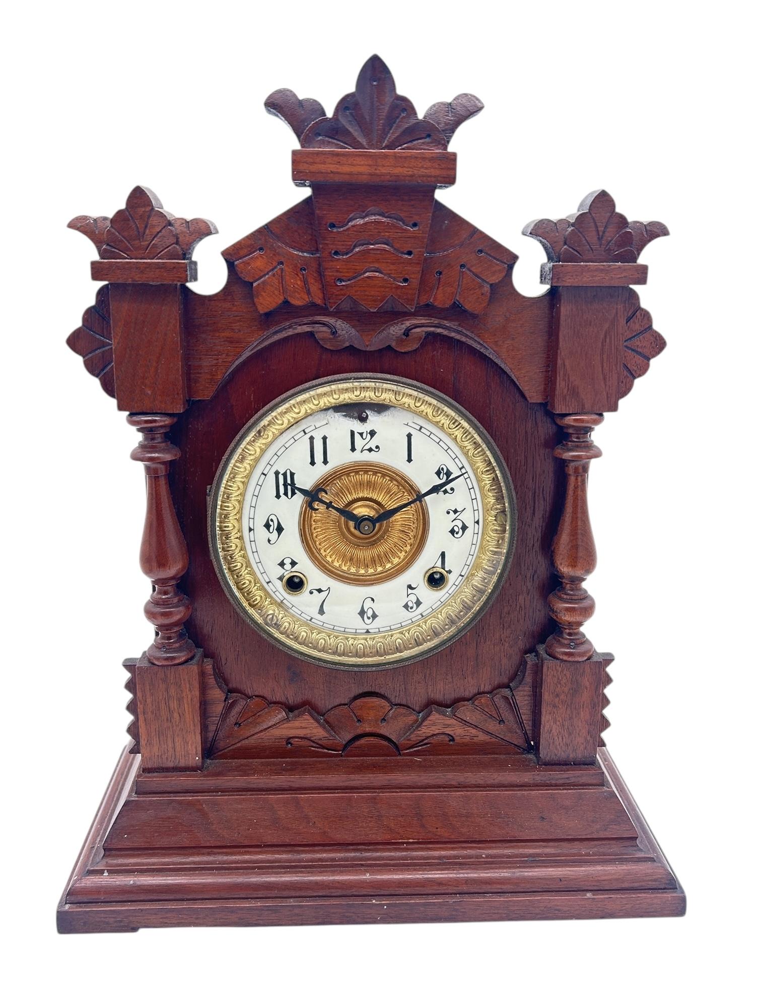 Wonderful American Ansonia Mahogany Case Mantel Clock – Ca1890 (1 of 10)