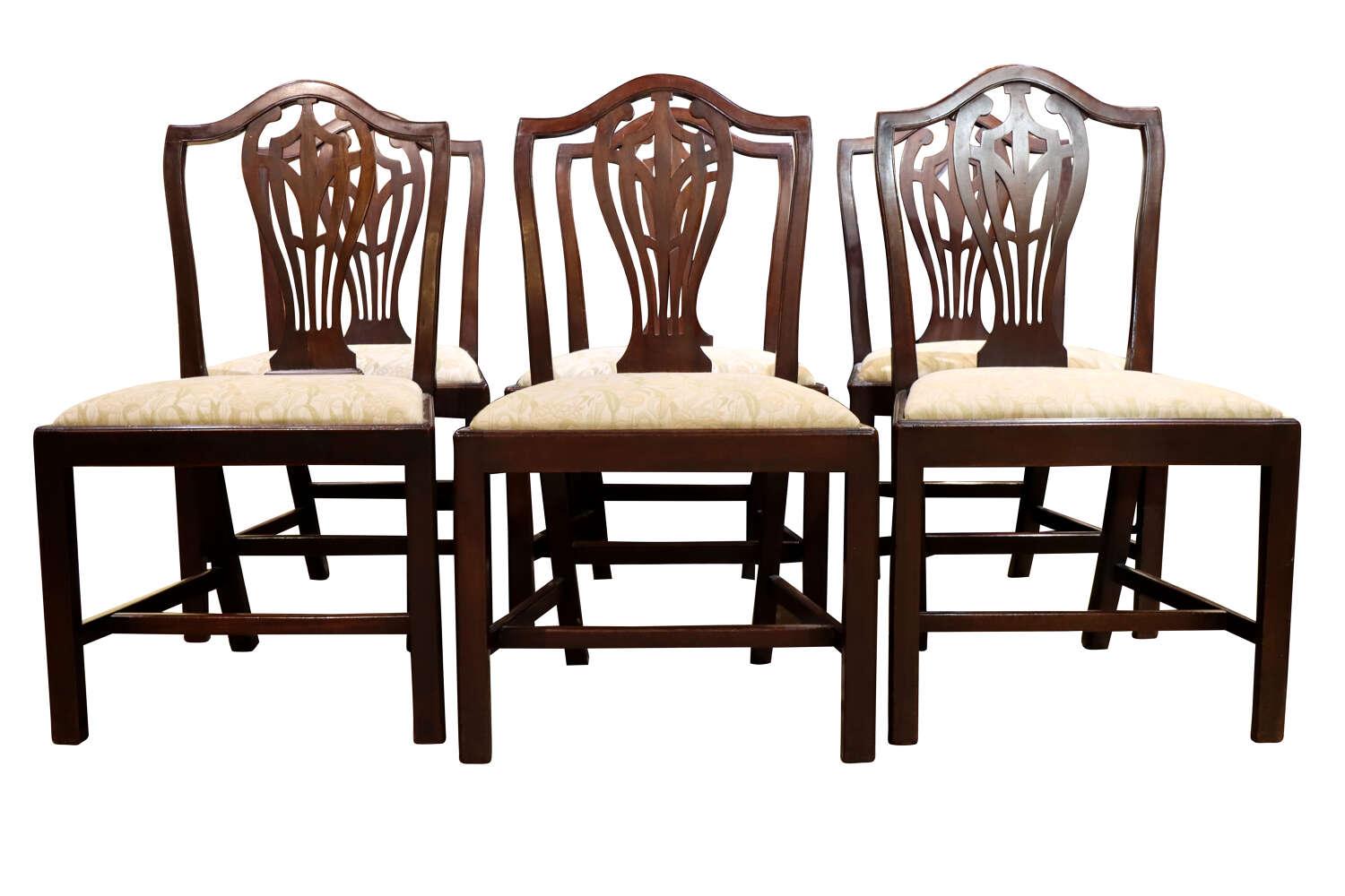 Set of 6 Hepplewhite Style Dining Chairs (1 of 7)