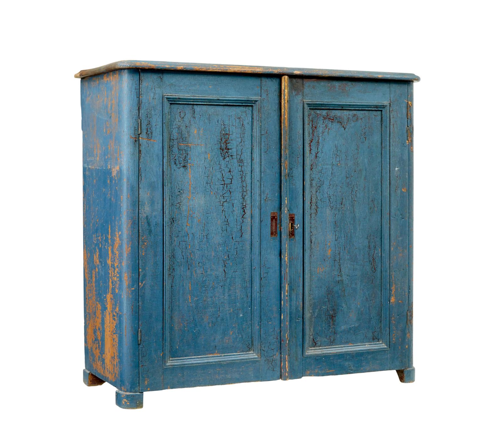 Early 19th Century Rustic Painted Scandinavian Cupboard (1 of 10) Early 19th Century Rustic Painted Scandinavian Cupboard (1 of 10)