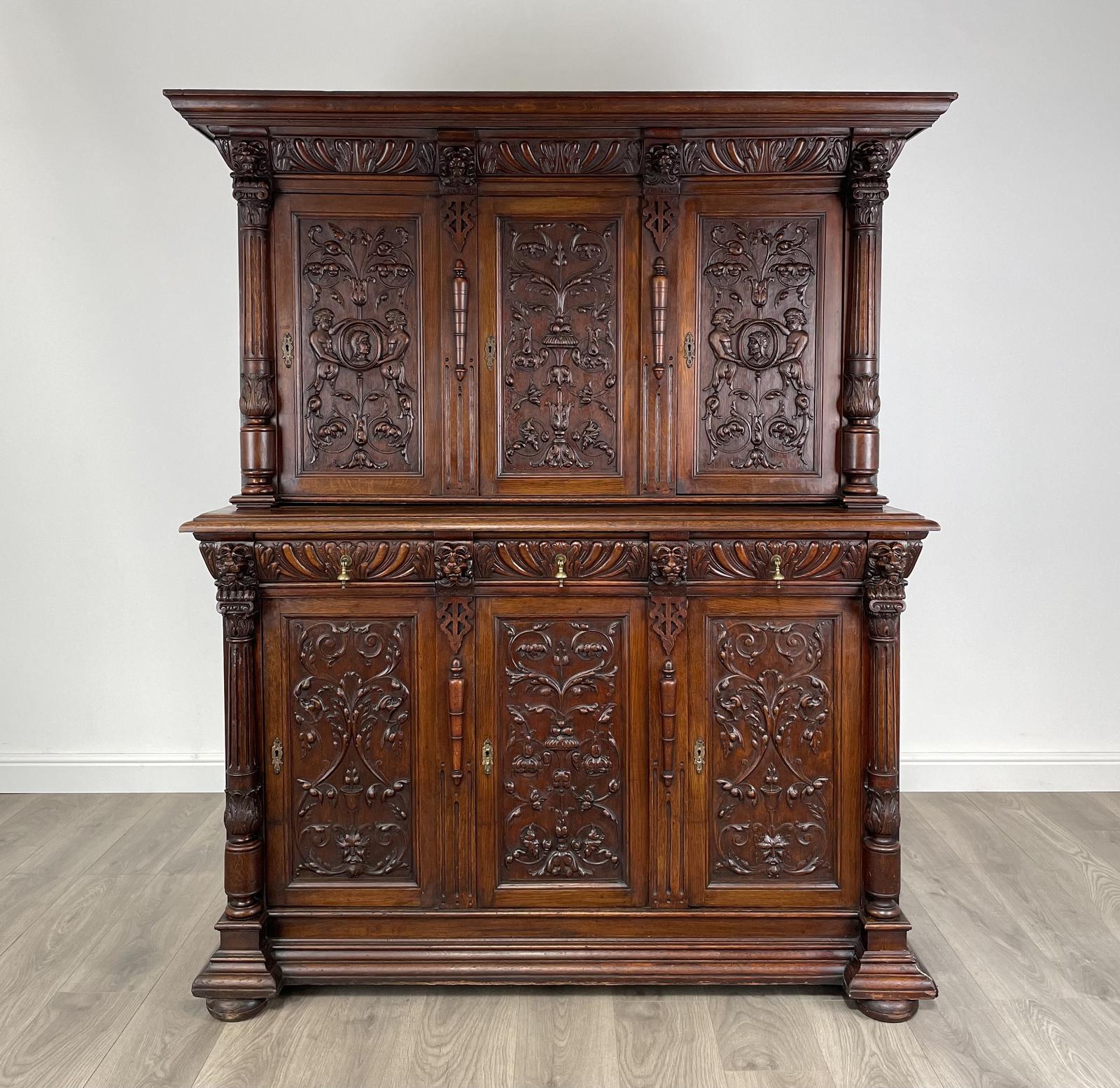 Antique Late 19th Century Heavily Carved Cupboard in Oak (1 of 13) Antique Late 19th Century Heavily Carved Cupboard in Oak (1 of 13)