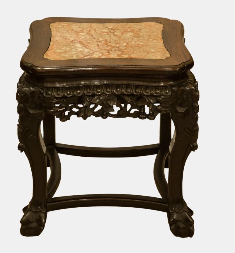 Square Chinese Stand with Marble Inset (1 of 1) Square Chinese Stand with Marble Inset (1 of 1)