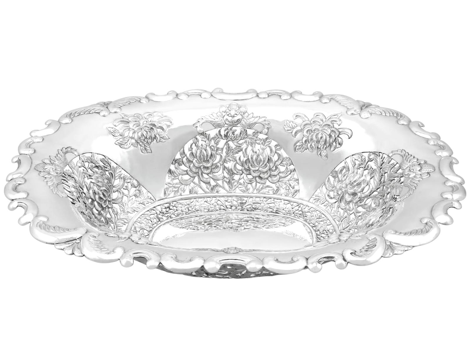 Antique Chinese Export Silver Dish Circa 1900 (1 of 14)