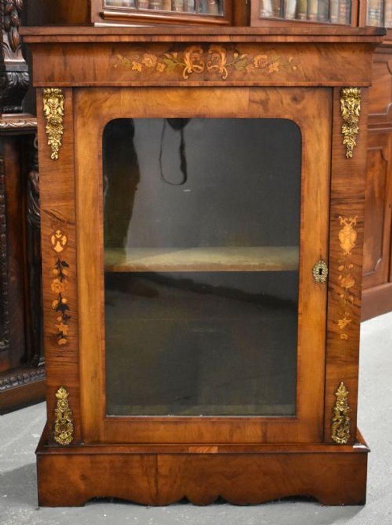 Victorian Walnut & Marquetry Pier Cabinet (1 of 6)