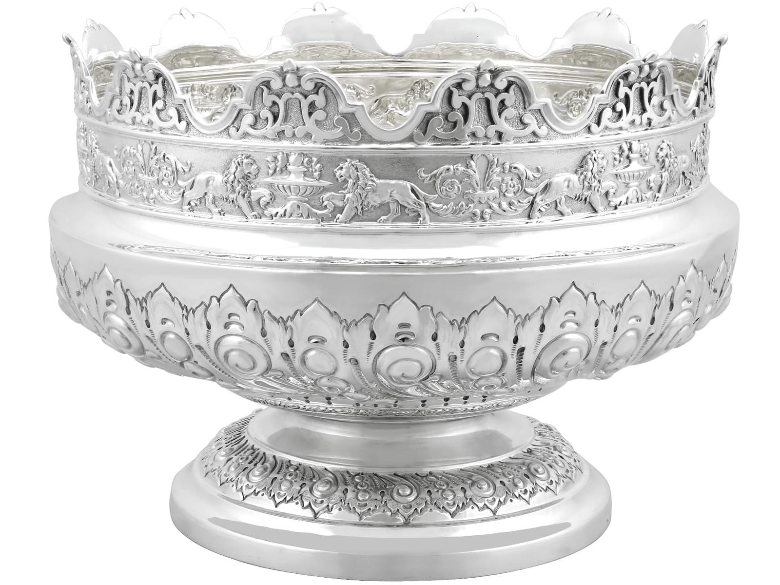Antique Sterling Silver Presentation Bowl Monteith Style Victorian 1899 (1 of 10)