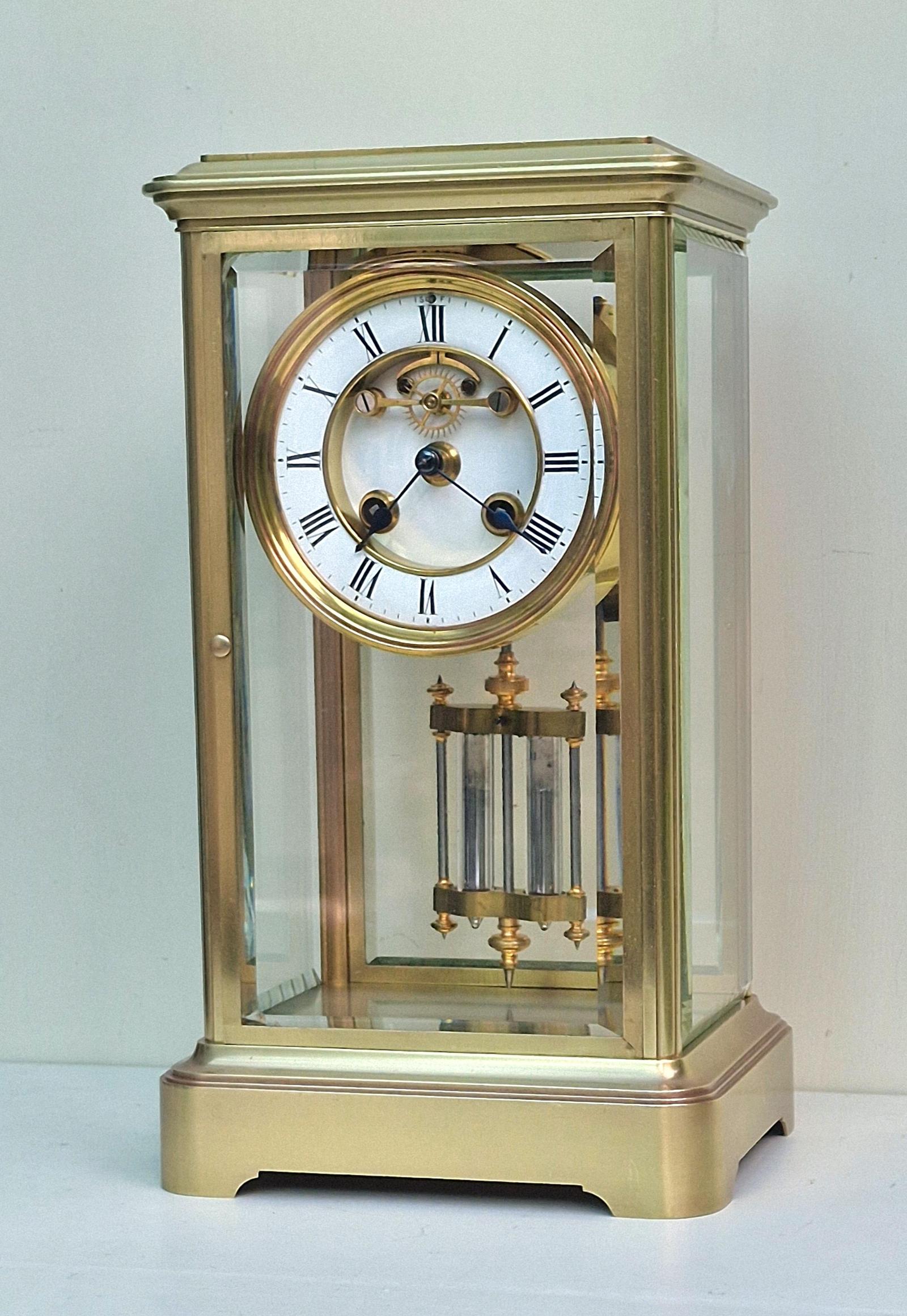 Four Glass Mantel Clock - Visible Escapement (1 of 7) Four Glass Mantel Clock - Visible Escapement (1 of 7)