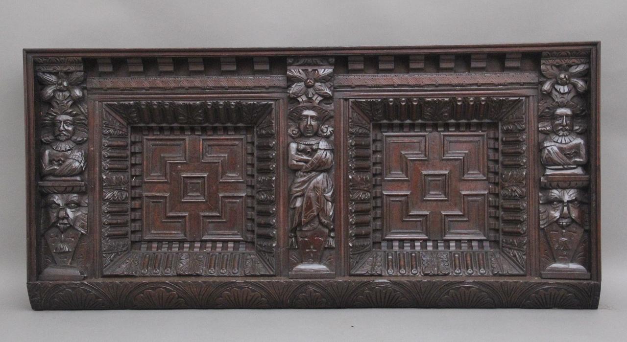 17th Century & Later Carved Oak Overmantle (1 of 9)