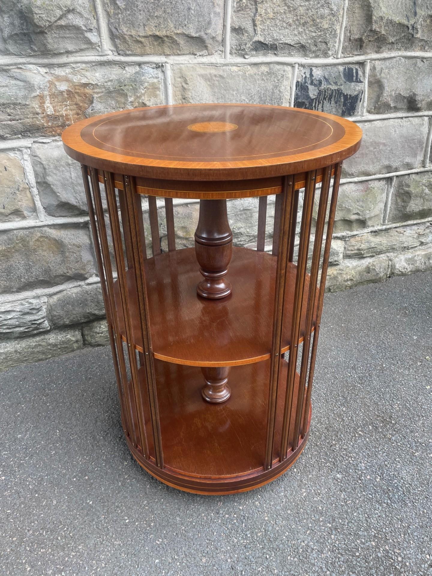 Antique Inlaid Mahogany Revolving Library Bookcase (1 of 13) Antique Inlaid Mahogany Revolving Library Bookcase (1 of 13)