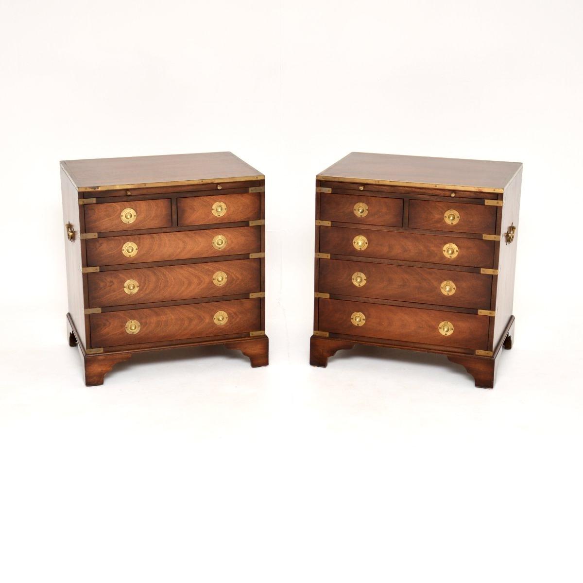 Pair of Mahogany Military Campaign Chest of Drawers (1 of 12)