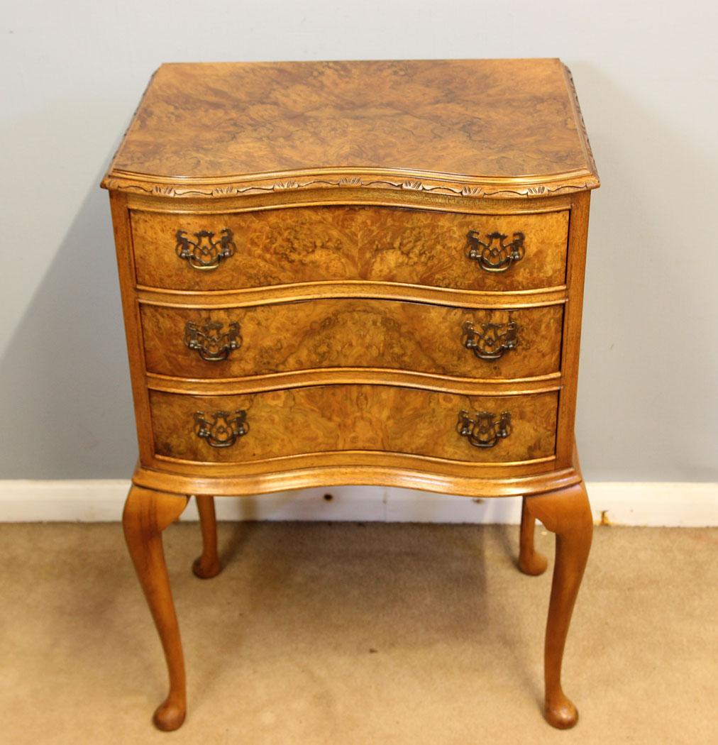 Burr Walnut Bedside Small Chest Drawers (1 of 6) Burr Walnut Bedside Small Chest Drawers (1 of 6)
