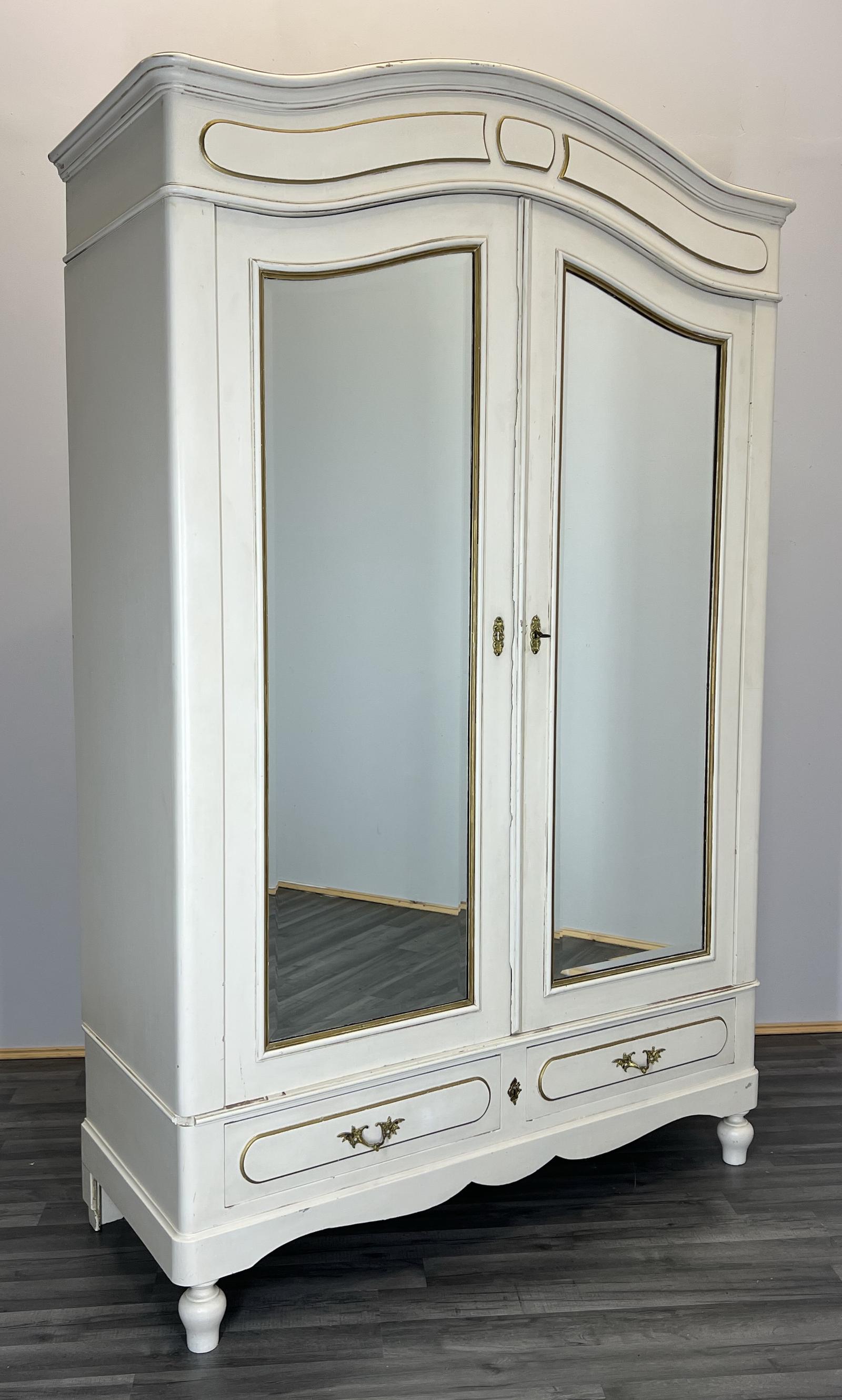 Shabby Chic French Carved 2 Door Armoire Wardrobe with Mirrors (1 of 16) Shabby Chic French Carved 2 Door Armoire Wardrobe with Mirrors (1 of 16)