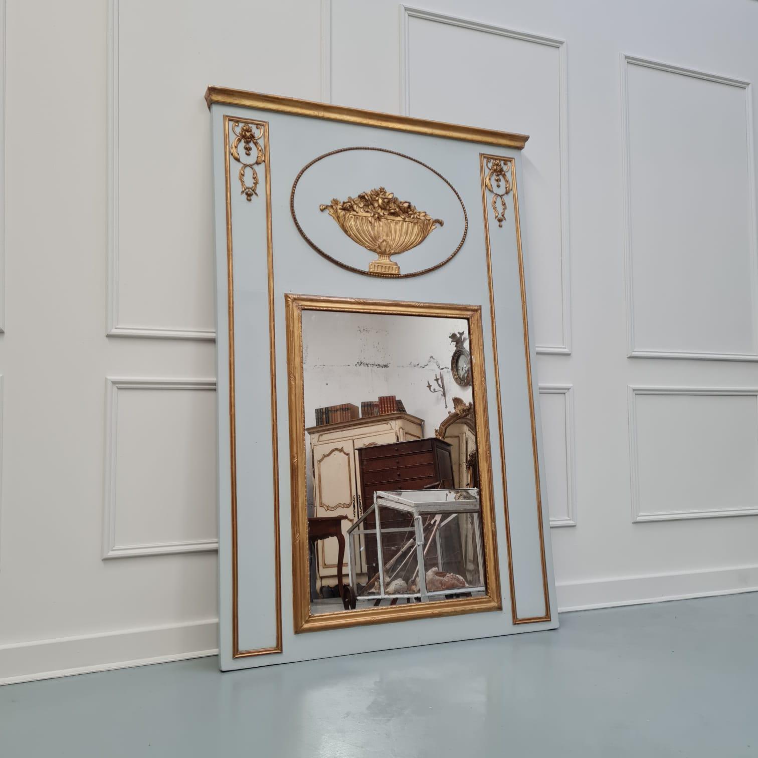 Large Antique French Trumeau  Mirror c.1900 (1 of 8)