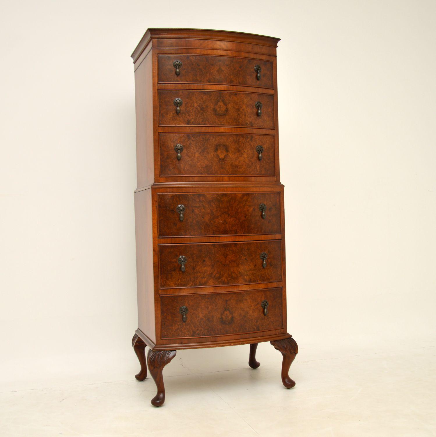 Antique Burr Walnut Chest on Chest of Drawers (1 of 10) Antique Burr Walnut Chest on Chest of Drawers (1 of 10)